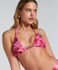 Floral Triangle Bikini Top