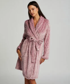 Short Fleece Ribbed Bathrobe 10 Short Fleece Ribbed Bathrobe -Hunkemoller Shop 205054 3