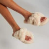 Crossed Fake Fur Slippers -Hunkemoller Shop 205480 1