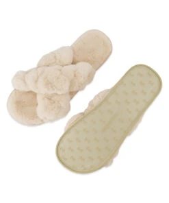 Crossed Fake Fur Slippers -Hunkemoller Shop 205480 6
